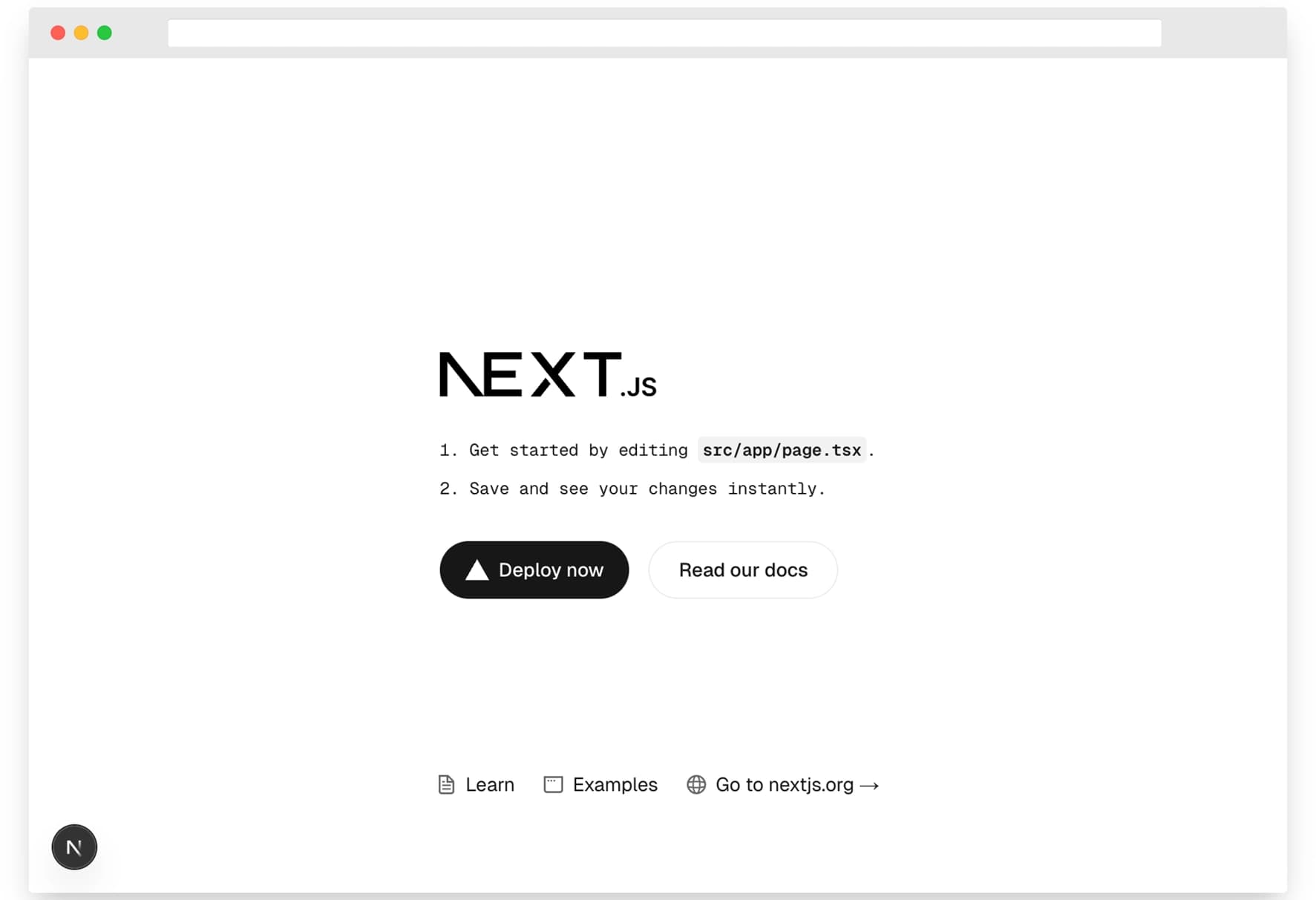 Next.js Development Server Running at Localhost 3000
