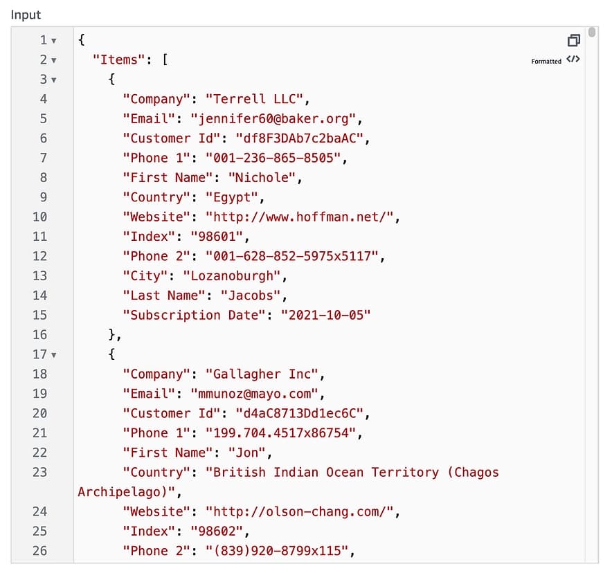 csv data input